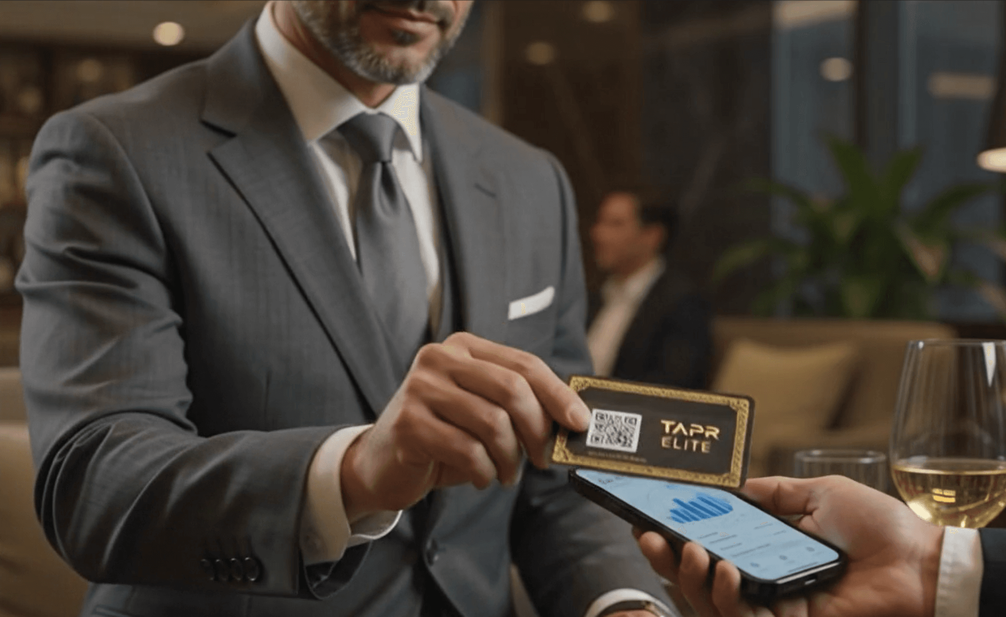 A TAPR Elite card used in a high-end business setting